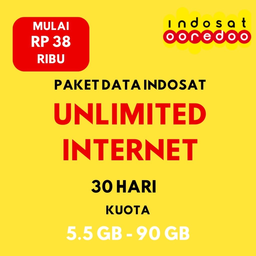 Paket Unlimited Indosat IM3 Internet 30 Hari – Kuota Unlimited Murah 5.5GB/10GB/20GB/35GB/45GB/90GB 