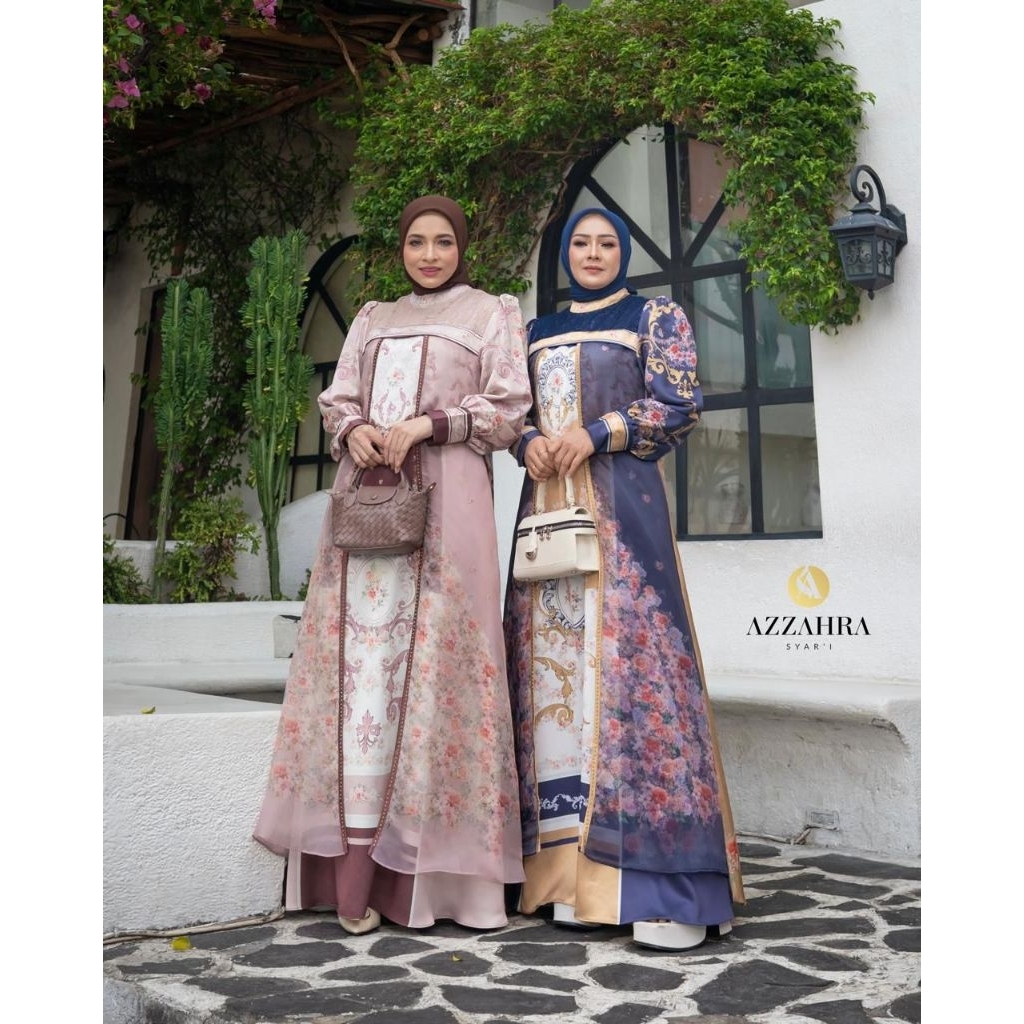 Aurora Series by Azzahra Syari / gamis printing premium / gamis kekinian mewah rekomended