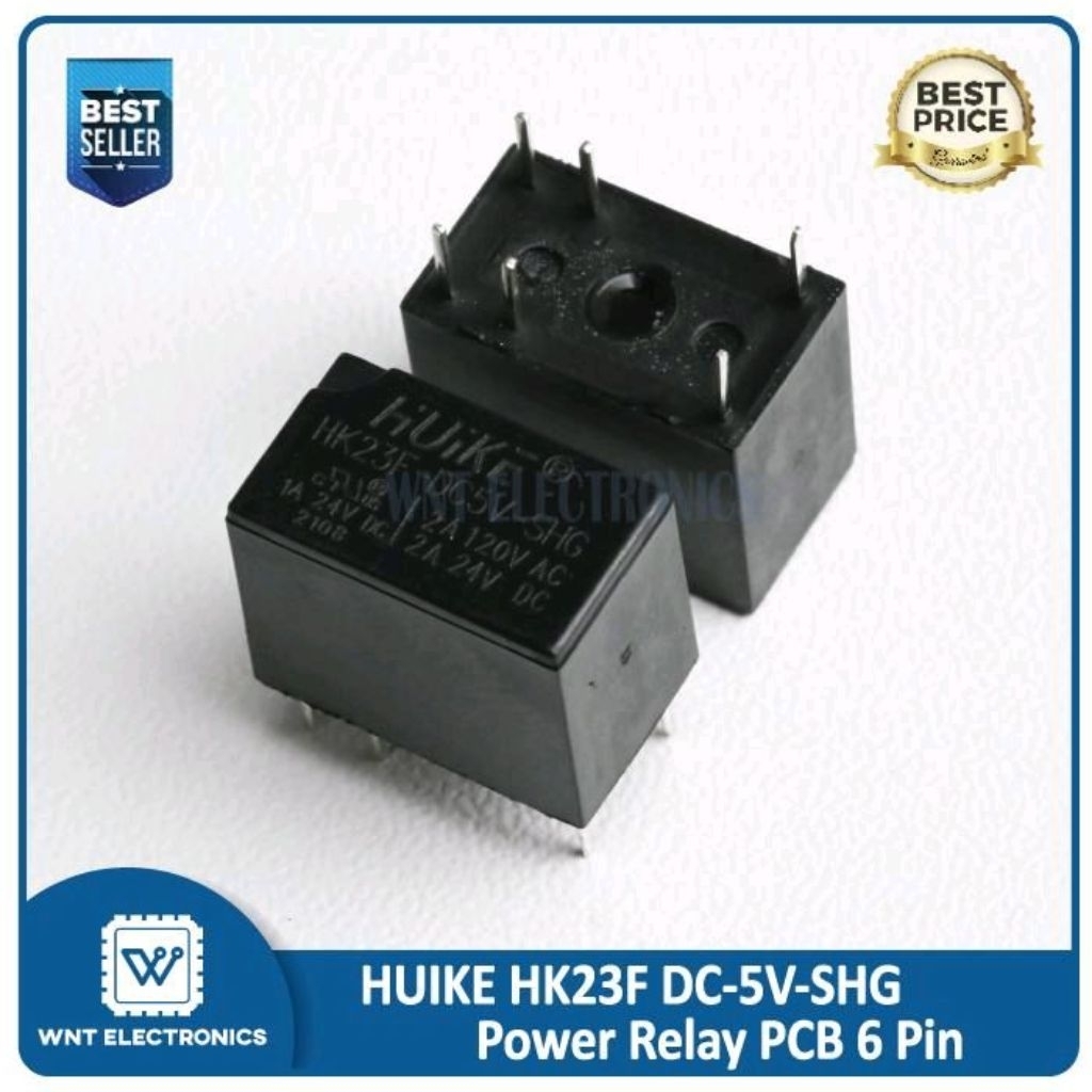 Relay SPDT Huike HK23F DC5V-SHG - Relay 5v 6 Pin - Relay 5V