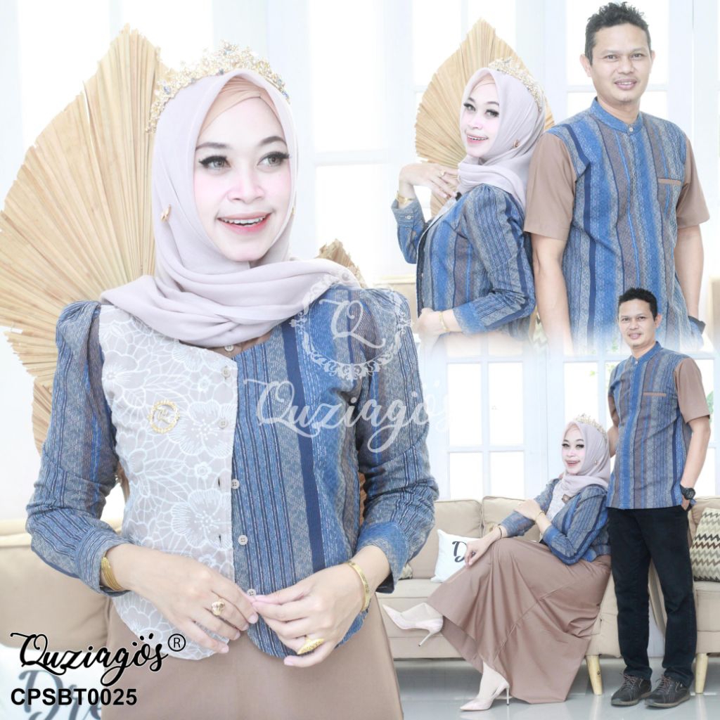 BAJU COUPLE BY QUZIAGOS SARIMBIT NAVY/COUPLE LEBARAN