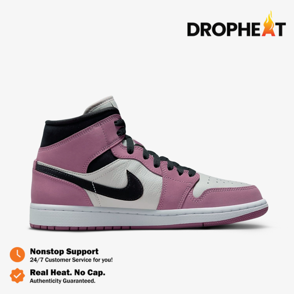 Nike Air Jordan 1 Mid Light Mulberry Mid Berry Pink Purple Black Authentic