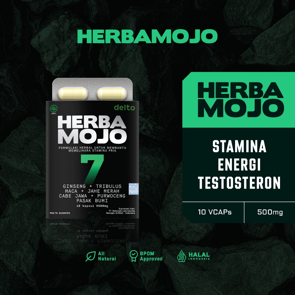 Herbamojo Blister Suplemen Fitness Herbal Stamina Pria Testosteron Booster - 10 Kapsul
