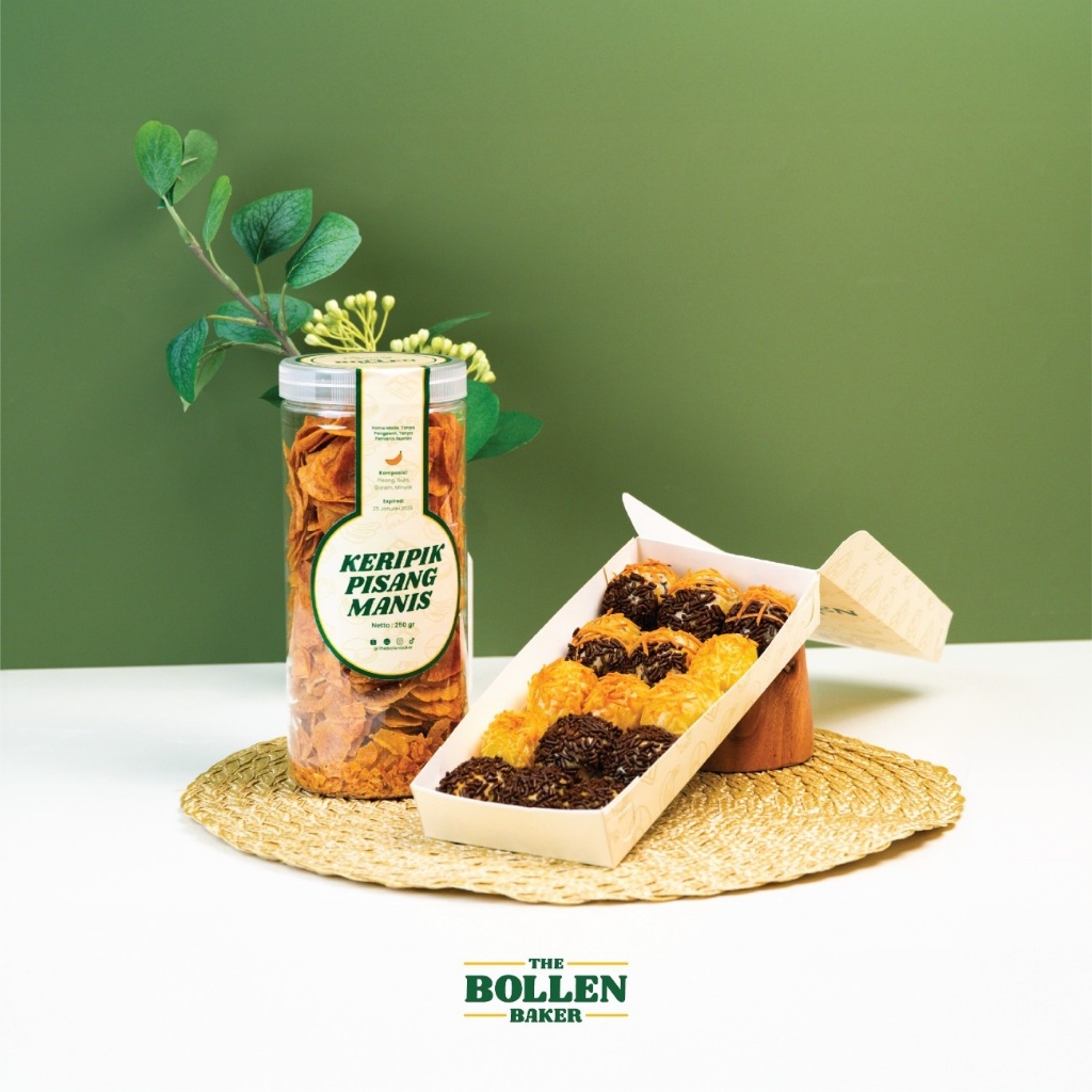 [BUNDLING BOLLEN MINI + EMPING/KRIPIK ] by The Bollen Baker / Pisang Bollen Coklat Keju Premium / Ku
