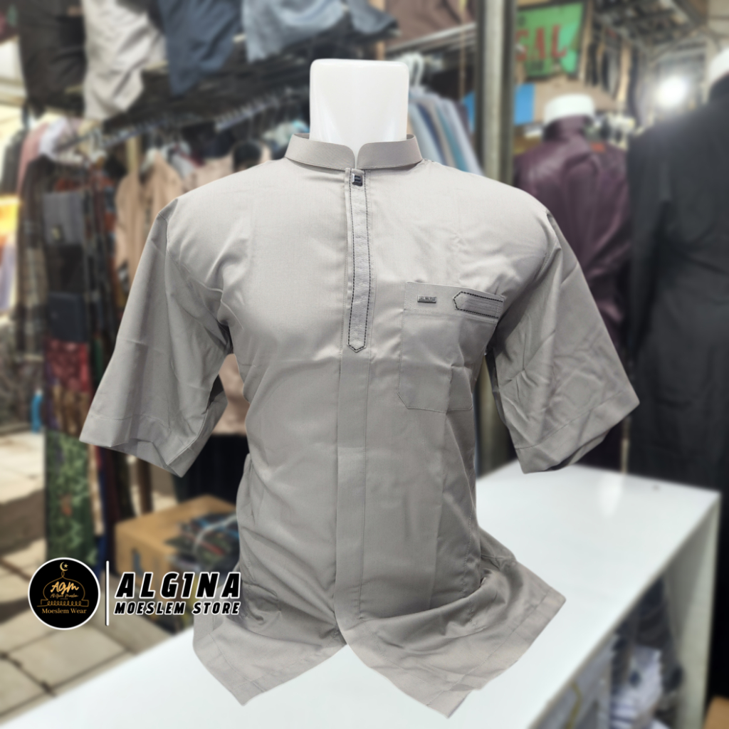 Koko Al Wafa Warna Kancing Thailand Lengan Pendek | Baju Muslim Lengan Pendek Al Wafa Premium