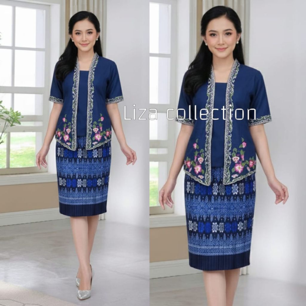 one set kebaya bali bordir manual kebaya lengan pendek