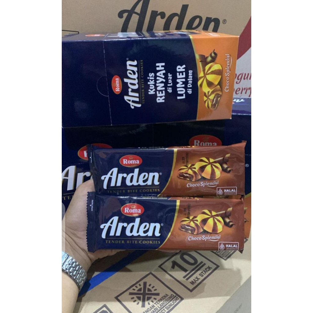 1 dus isi 80 pcs ( 8 box × 10 pcs ) Roma Arden 27 gr rasa  choco Splendid/ coklat & yoghurt strawber
