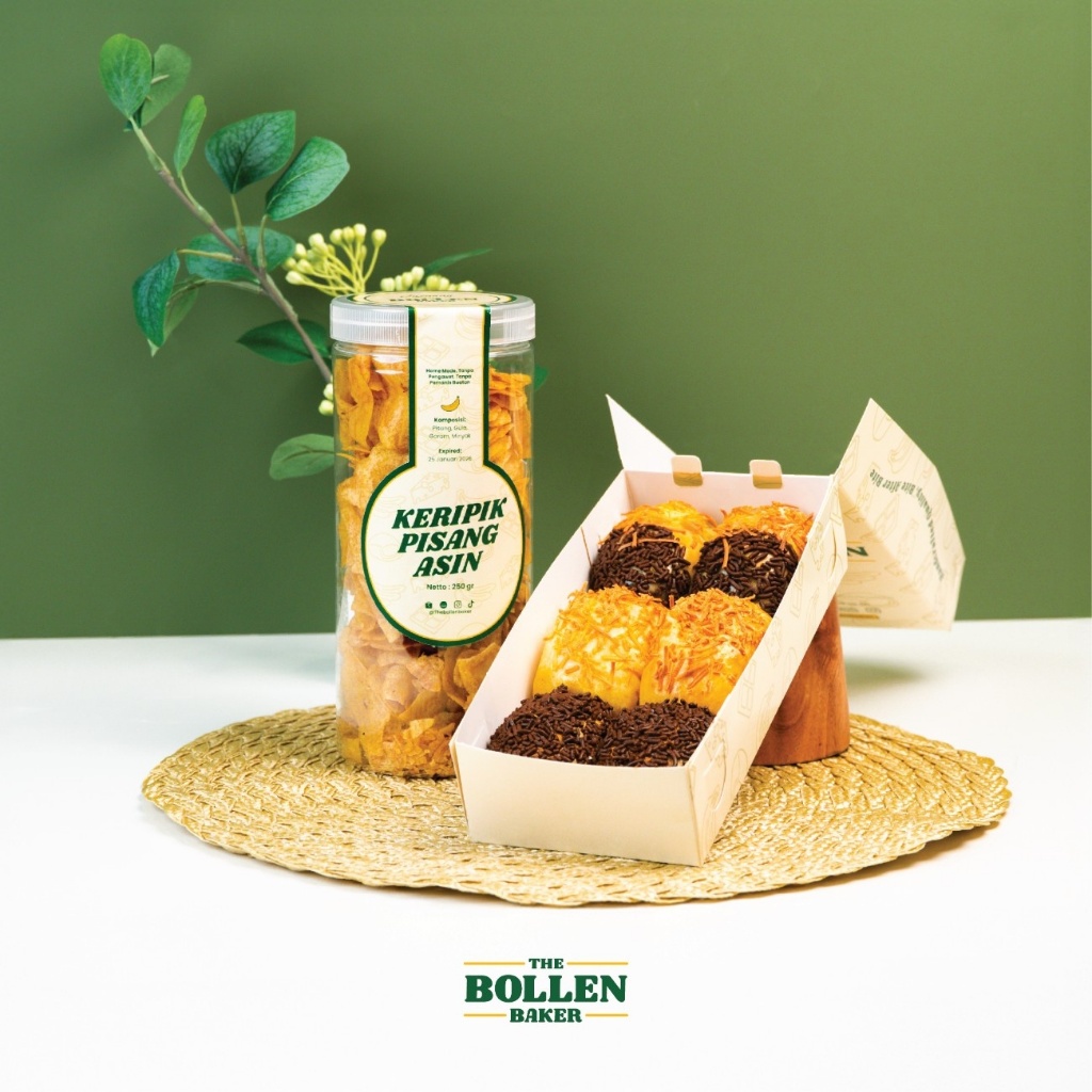 [BUNDLING BOLLEN REG + EMPING/KRIPIK ] by The Bollen Baker / Pisang Bollen Coklat Keju Premium / Kue