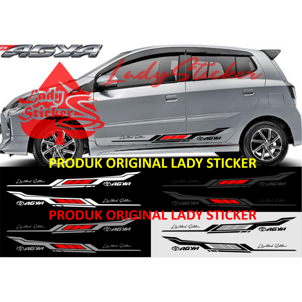 Cutting sticker mobil agya sticker stiker mobil toyota agya