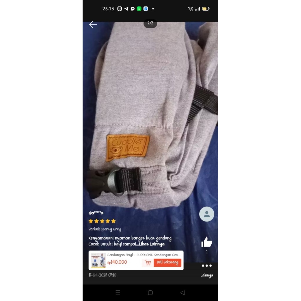 preloved geosfit sporty cuddle me