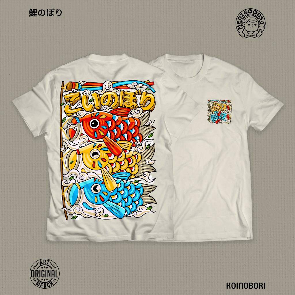 Koinobori T-Shirt Regular/Oversized - Original Art - Japan Shirt - Japan Gift - Japan Trip Souvenir 