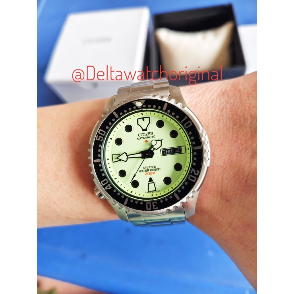 Citizen NY0040-50W Promaster Fugu Aqualand Terbaru Automatic Diver 200m Light Green All Original Ful