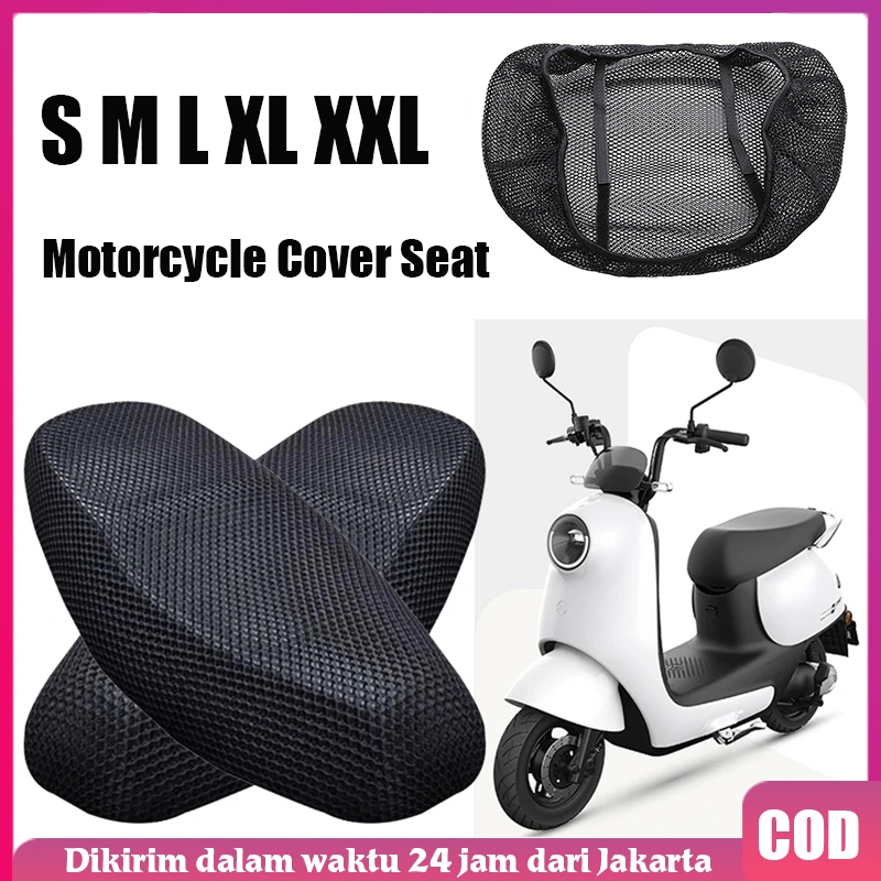 Sarung Jok Sepeda Motor Jaring Bersirkulasi Antiselip Aksesori Bantalan Sarung Jok Skuter Sepeda Mot