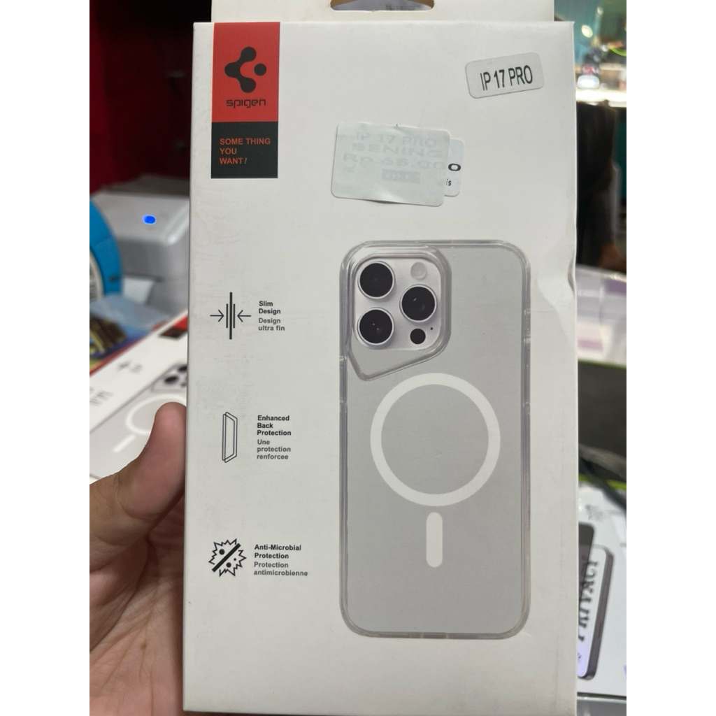 Casing iPhone 17 Pro  Clear MagSafe Model Spigen – Anti Kuning, Anti Microbial, Slim Fit