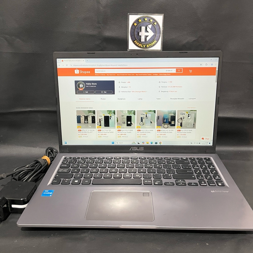 LAPTOP ASUS VIVOBOOK X515EA CORE i3 1115G4 8GB SSD 256GB 14INCH SECOND BERGARANSI