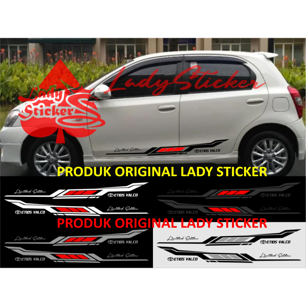 Cutting sticker mobil etios valco sticker stiker mobil toyota etios valco