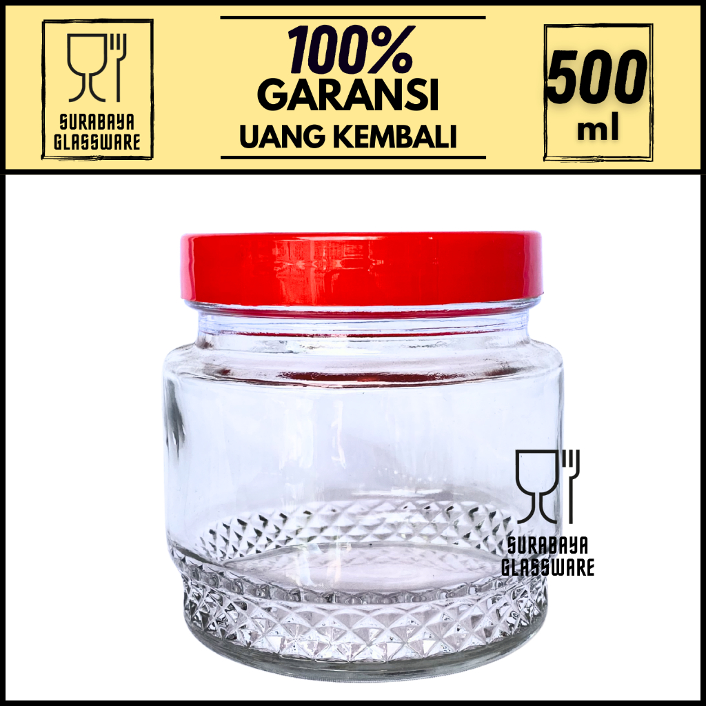 TOPLES KACA KEDAP UDARA 500 ML TOPLES WADAH TEMPAT PENYIMPANAN MAKANAN KACA SNACK KRUPUK KEDAP UDARA