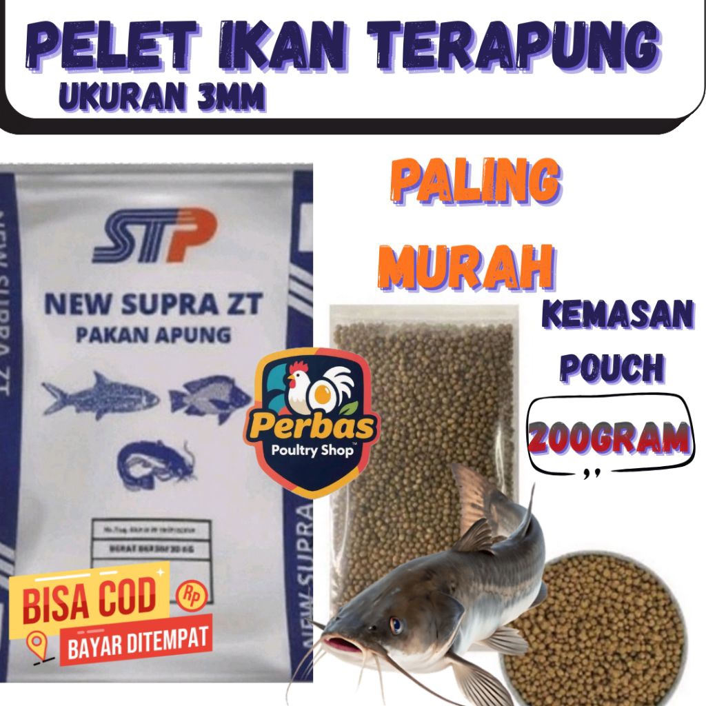 pelet pakan ikan lele gurame mujair 200 gram