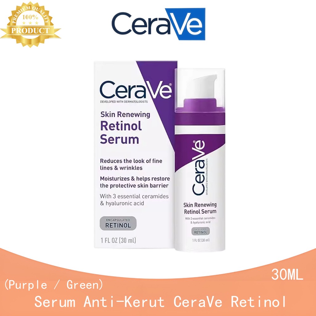 CeraVe Resurfacing Retinol Serum 30ml | Serum Retinol Untuk Bekas Jerawat & Penghalus Tekstur Kulit