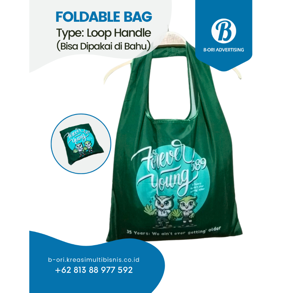 Tas Belanja Lipat Custom (Foldable Shopping Bag)