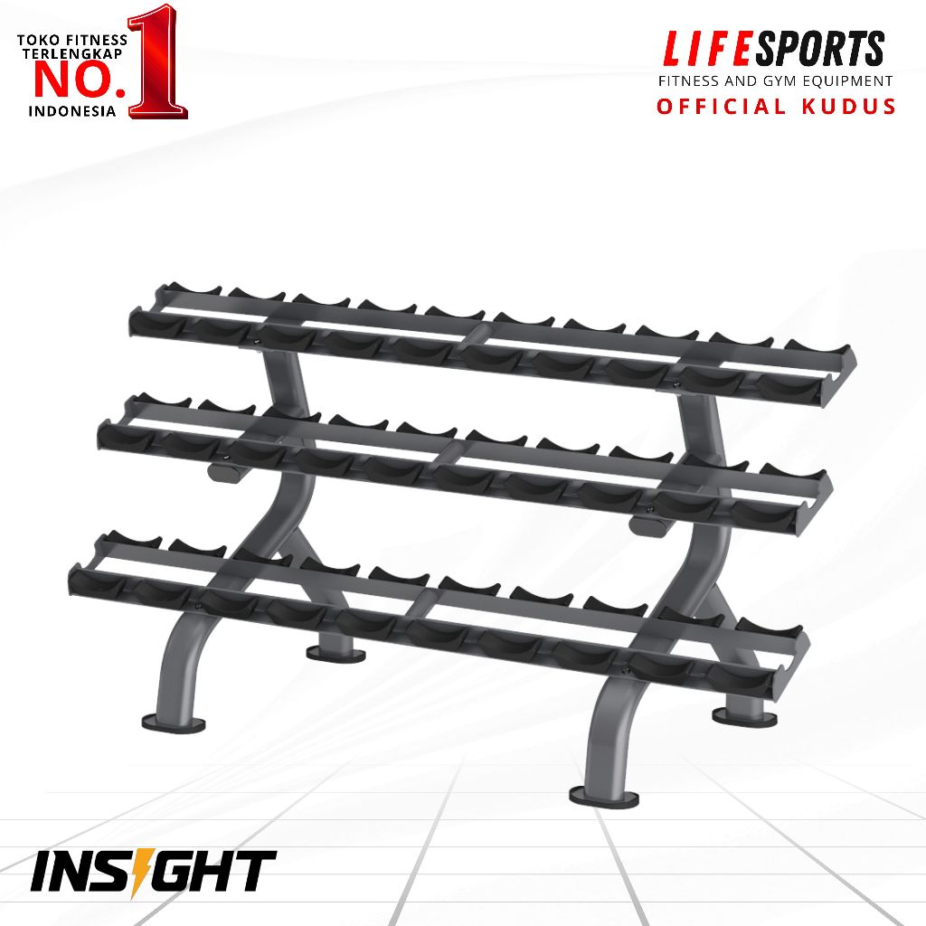 LIFESPORTS - ALAT OLAHRAGA FITNESS INSIGHT DUMBELL RACK DR027 KOMERSIAL IMPORT