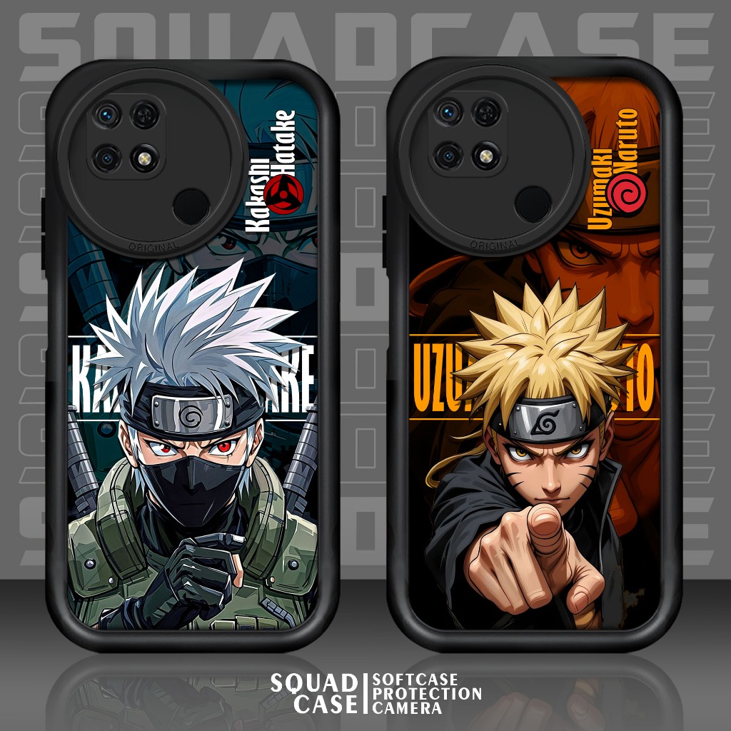 Softcase Glass kaca untuk REDMI 10C POCO C40 Motif NARUTO2 Casing Handphone Case Hp Procamera