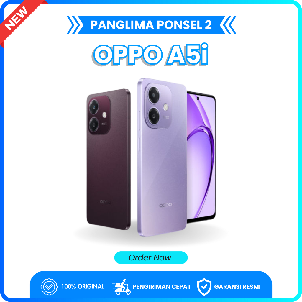 Oppo A5i 4GB+4GB/128GB Snapdragon 6s Gen 1 45W HP Oppo Terbaru 2025 Garansi Resmi