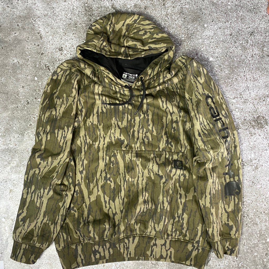 carhartt camo hoodie spelout fit M L