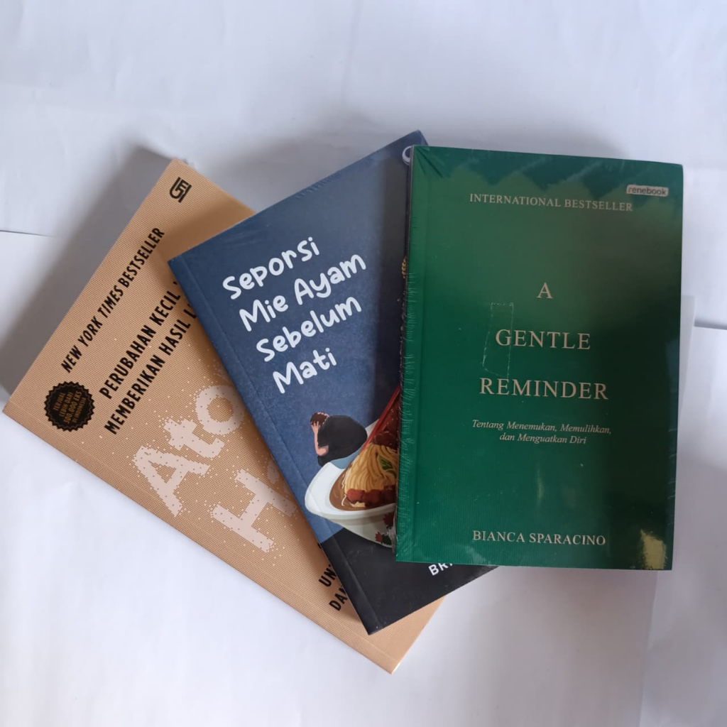 [PRELOVED NEW SEGEL ORI GRAMEDIA] Atomic Habits - A Gentle Reminder - Seporsi Mie Ayam Sebelum Mati