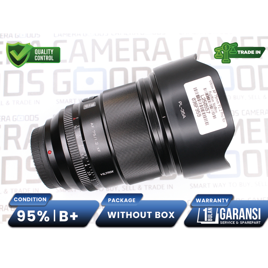 Lensa Viltrox AF 75mm F1.2 STM ED IF XF PRO Autofocus Lens for Fuji X Second Bekas Grade B+ - L25055