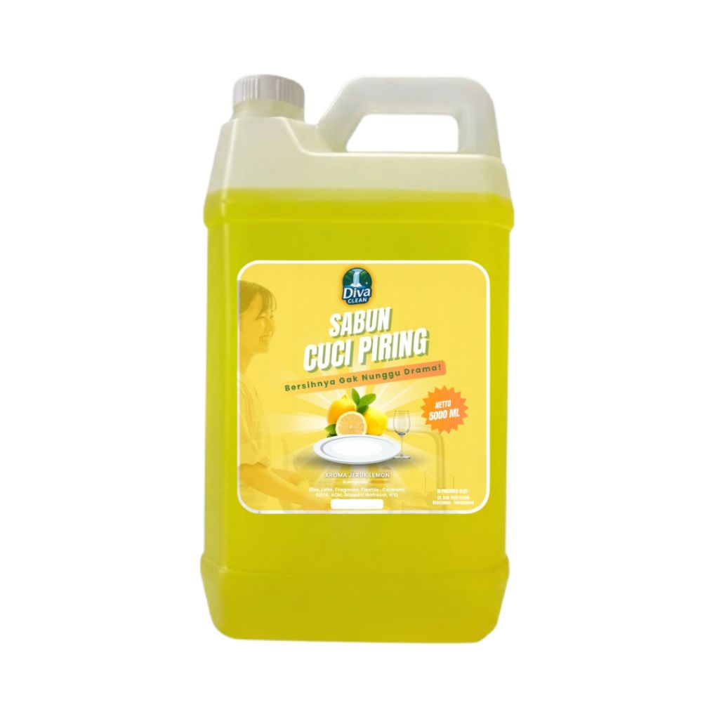 Sabun Cuci Piring | Aroma Lemon | Kemasan 5 liter | Diva Clean