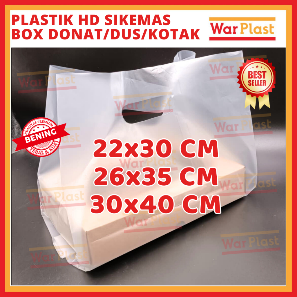 Promo Kantong Plastik HD Box Donat Dus Kotak Sikemas Plastik Mika Bento Tas Bingkisan Ulang Tahun