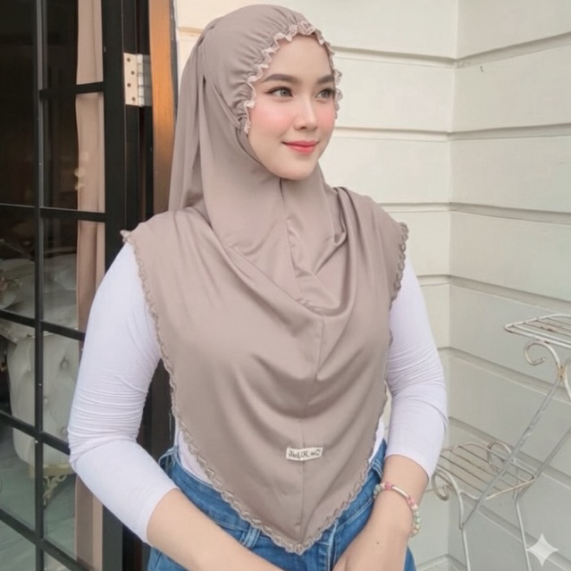 BERGO KERUT BORDIR / Jilbab instan / Jilbab Bergo / Bergo kerut / Jilbab kerut dahi / Bergo daily / 