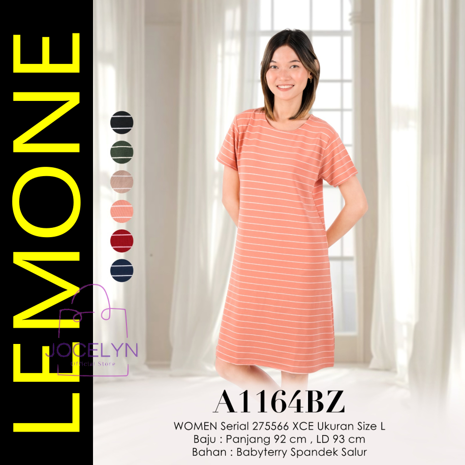 LEMONE BabyTerry Spandek 1164BZ Mini Dress Daster size L Babydoll santai minimalis Lengan Pendek mot