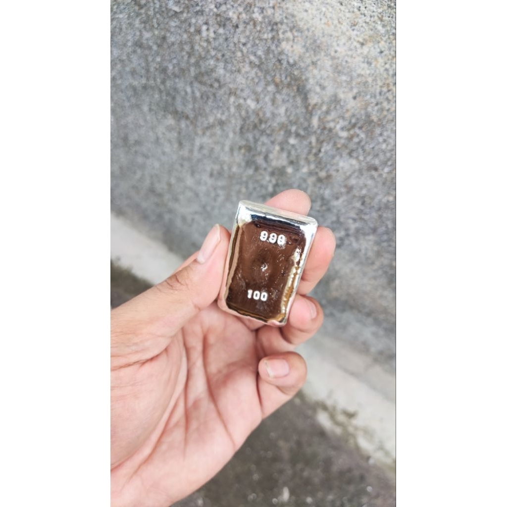 perak murni 99.9 batangan 100 gr