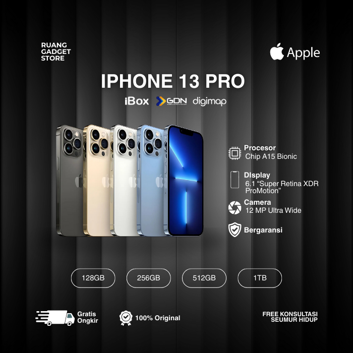 IPHONE 13 PRO MAX SECOND iBOX - DIGIMAP - GDN 64GB 128GB 256GB Graphite, Blue Max, Silver, Gold, Alp