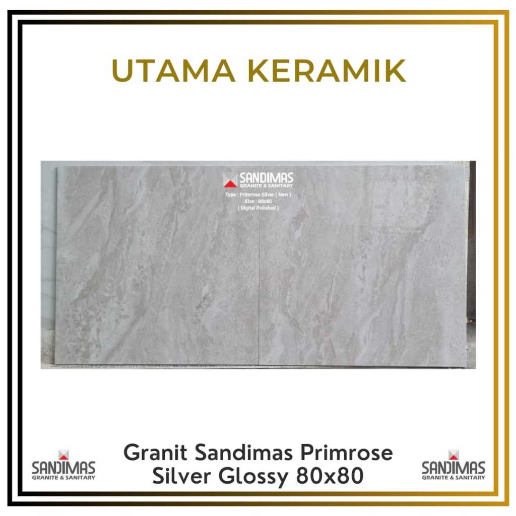 Granit Sandimas 80x80 Primrose Silver - Granit Silver Glossy 60x60 - Per Dus