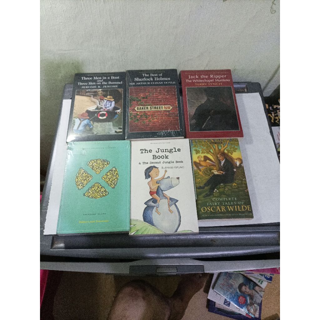 novel import Treasure Island (Robert L Stevenson), The Jungle Book  (Rudyard Kipling), Jack the Ripp
