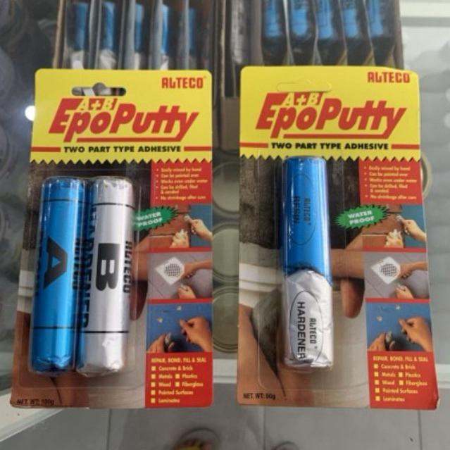 Lem Alteco Epo Putty/ Lem Porting// Alteco Lem Clear/ Lem Kaca// Alteco Lem Epoxy Steel/ Lem Besi/ L
