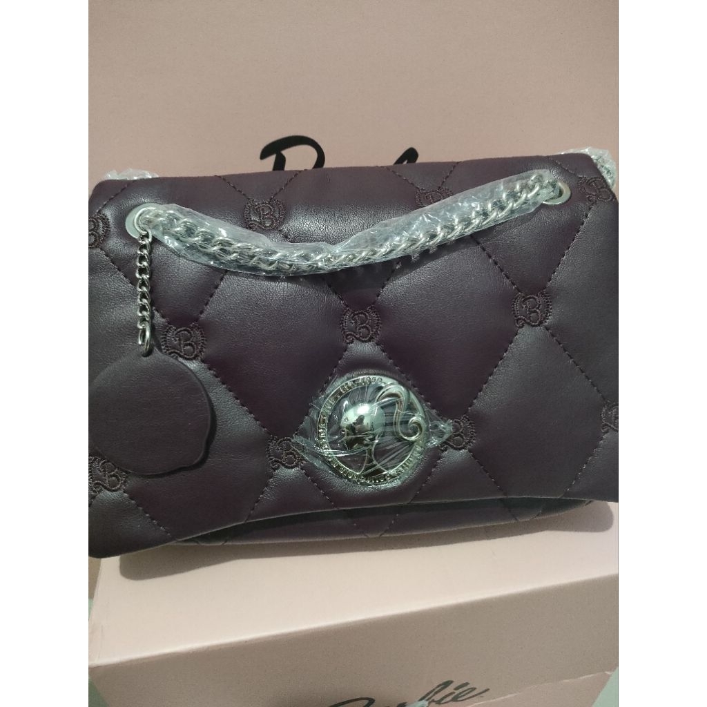 Tas Barbie Pillow ready burgundy & Mahogany