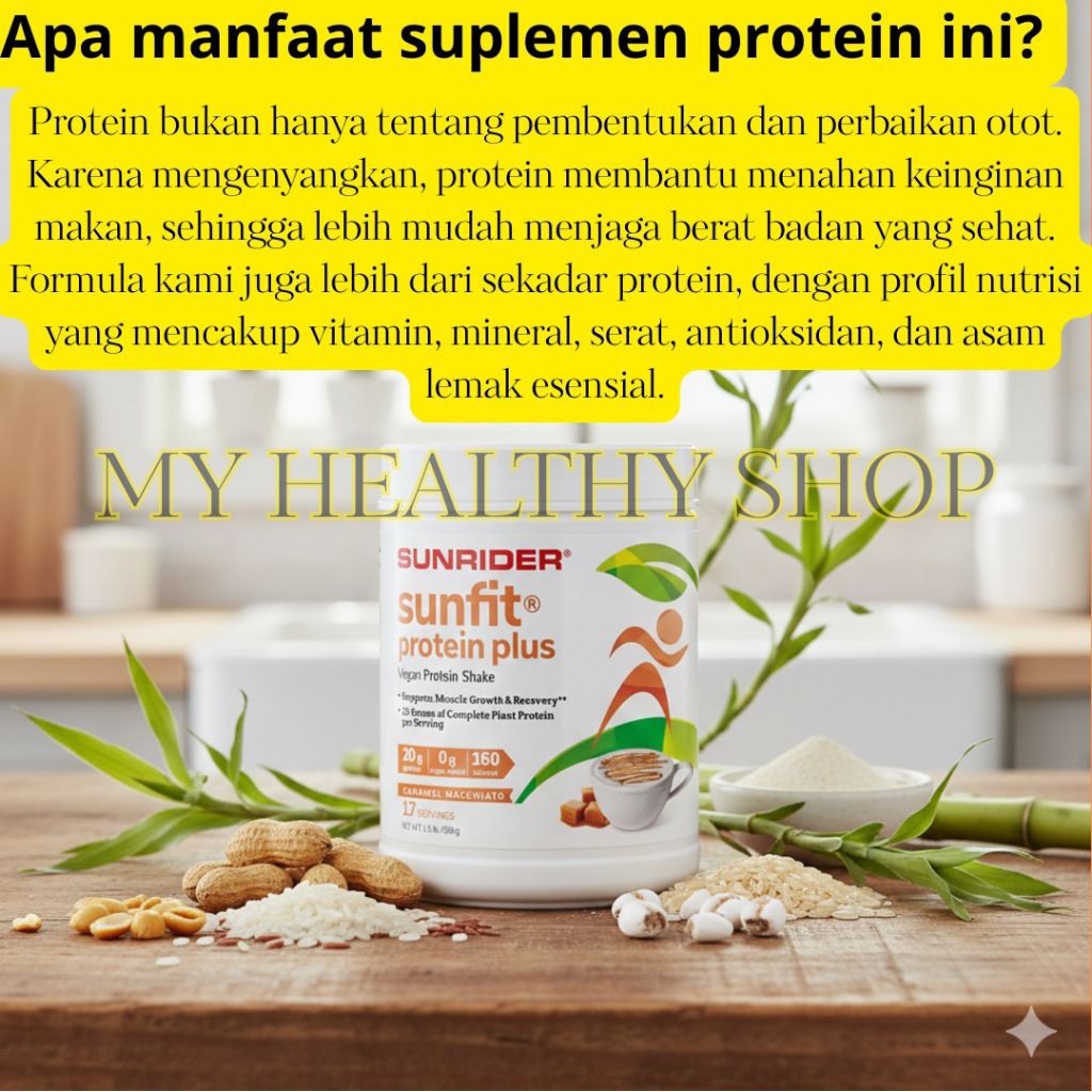 SUNRIDER Paket Diet Sehat 30 hari SUNFIT PROTEIN PLUS, FORTUNE DELIGHT 10bks × 20g, ACTION CAPS, VIT