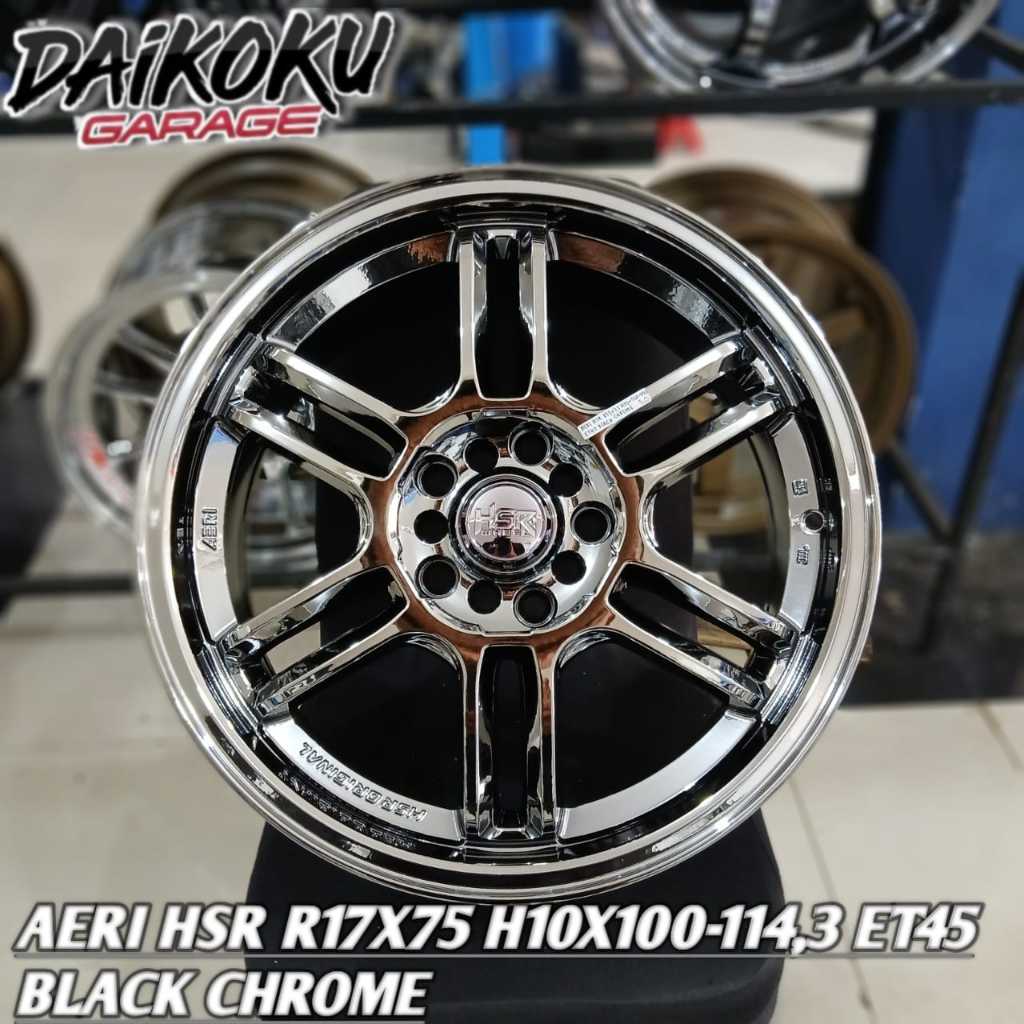 Velg Rasing Ring 17 Hsr Aeri r17 Black chrome Mobil Rush Hrv Innova Xpander New Avanza dll