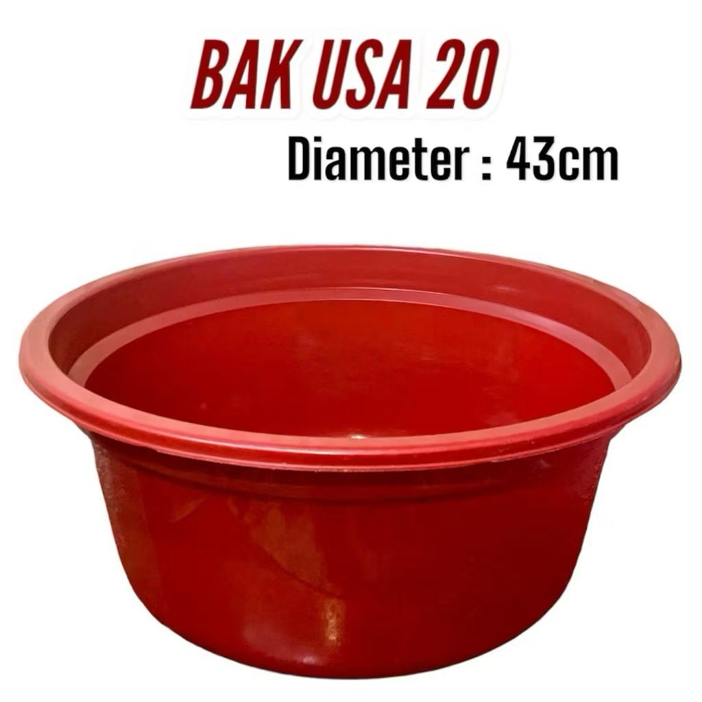 Bak Cuci Baju / Bak Mandi Bulat Usa 20 Warna Plastik