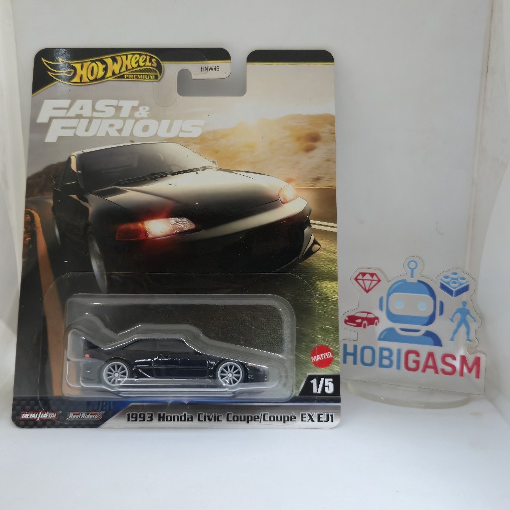 Hotwheels 1993 Honda Civic Coupe Ex EJ1 | Black Color | Epic Scene | Fast & Furious | Premium |Full 