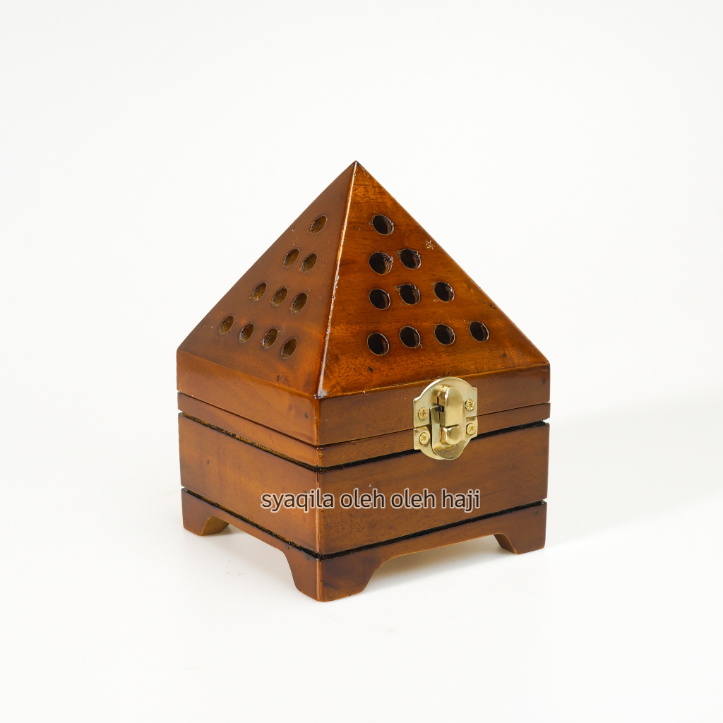 Mabkhara Kayu Piramida Wadah Dupa Aromaterapi