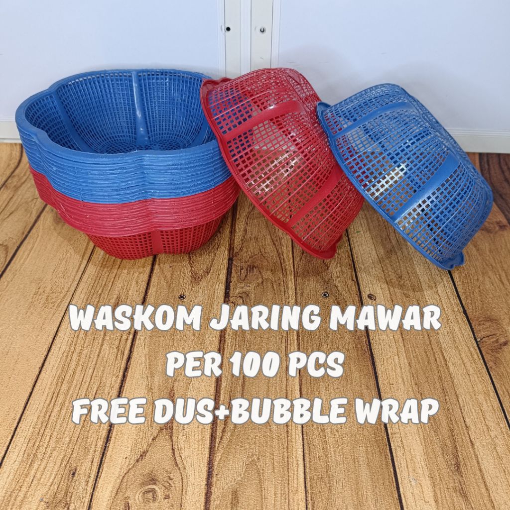 Baskom Plastik/ waskom/ wakul Jaring Mawar ukuran 12 Per 100 Pcs