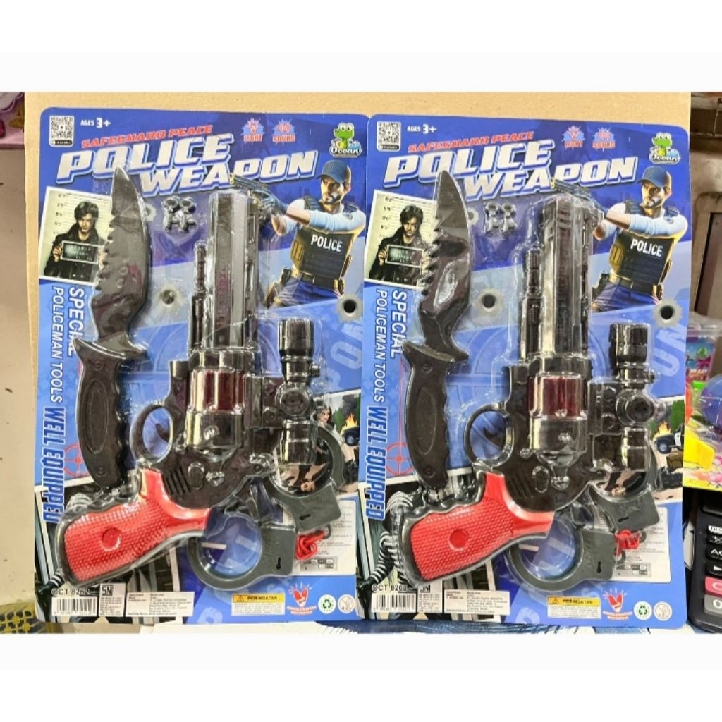 IVANDERTOYS- Mainan Pistol + Borgol Mainan / Mainan Pistol Set  / Mainan Koleksi / Mainan Pistol Bah