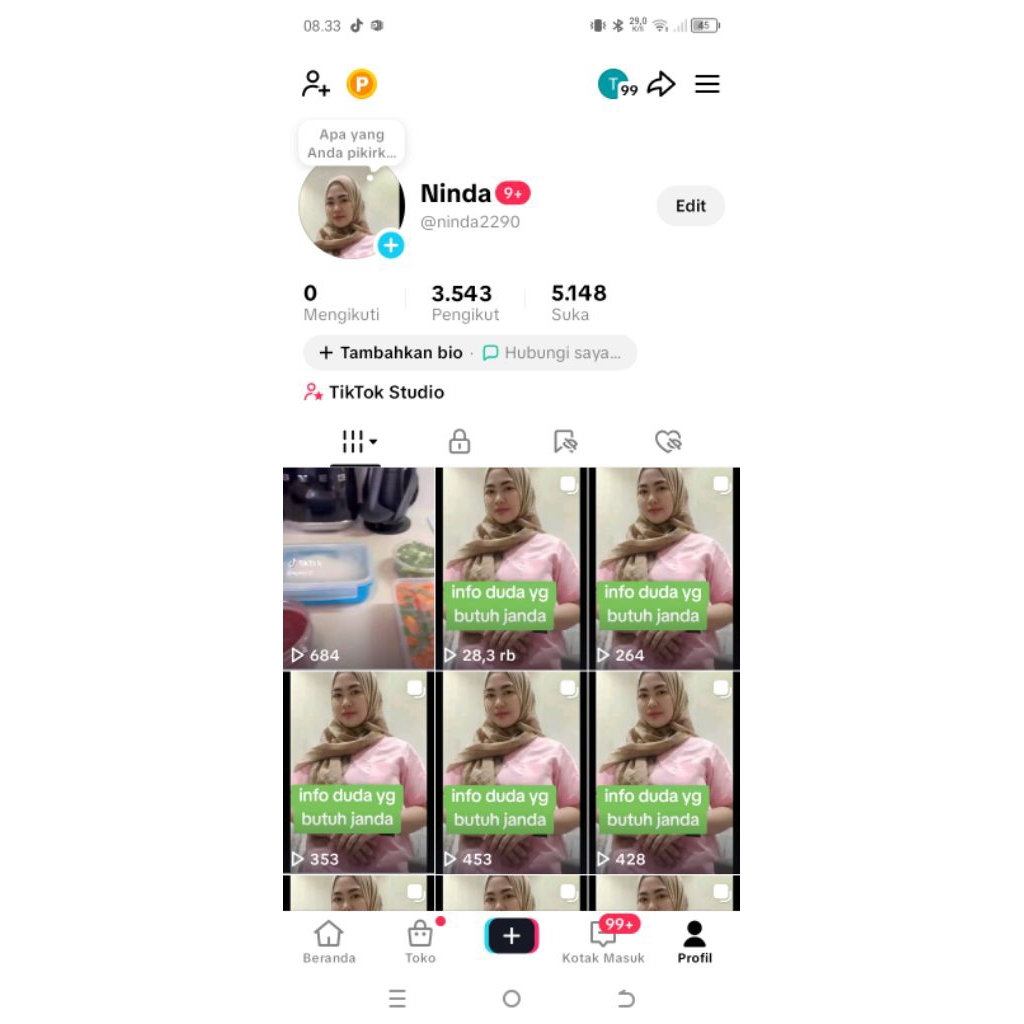AKUN TIKTOK 800-1K BISA LIVE/GAME/STUDIO