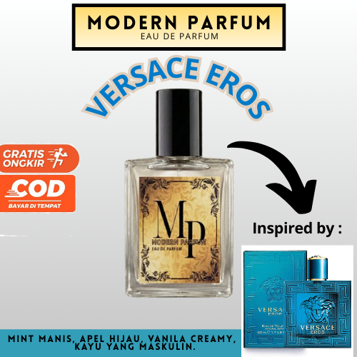 Parfum EDP Tahan Lama Hingga 8 Jam Wangi Lebih Pekat Unisex Botol Kaca Premium Vercase Eros 20ml 30m