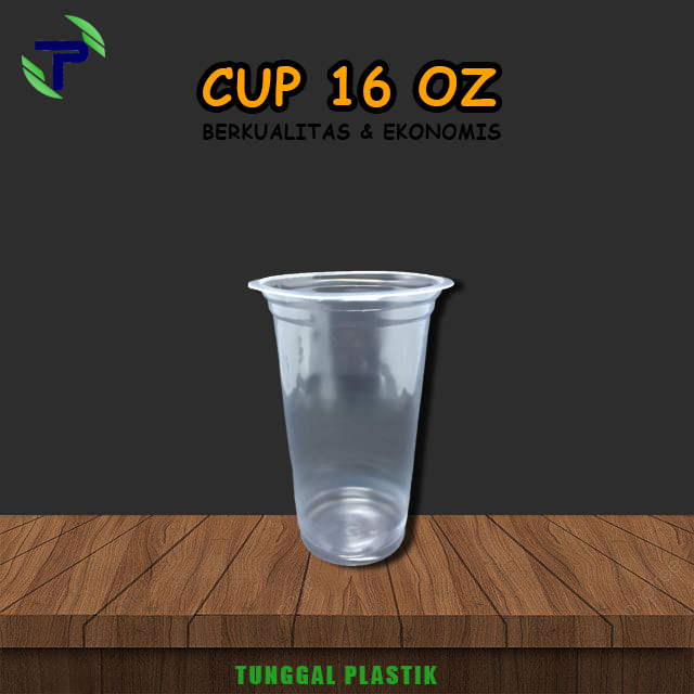 Gelas Plastik Pop Ice Minuman Dingin 16 Oz isi @50 pcs / PP Cup 16Oz Triple S
