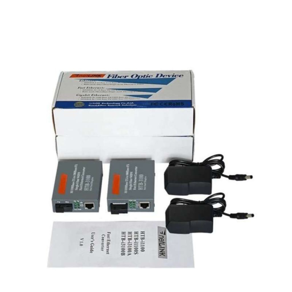 HTB SEPASANG 3100 ETERLINK MEDIA CONVERTER FIBER OPTIC DEVICE